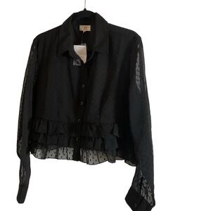 Black Ruffled Women's Top size X-Large